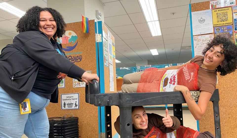 Three Staff in Produce Cart